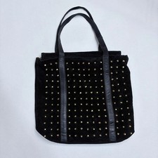 black suede studded hardware