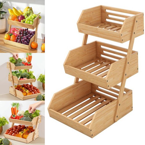 Tier bamboo kitchen fruit - 2/3-tier,