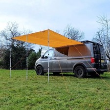 Debus VW Campervan Sun Canopy V2.0 with Aluminium Poles Sunset Orange