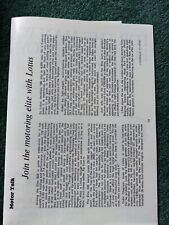 El97 Ephemera 1970s article lotus elite 503