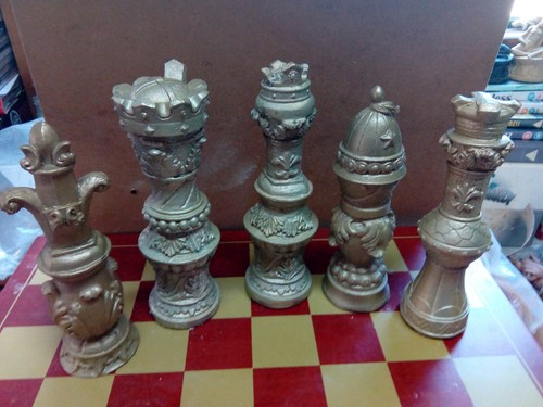 Large ornate chess - set, molds