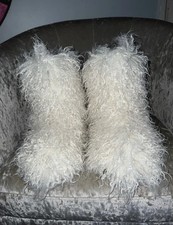 White Mongolian Fur Emo Kawaii