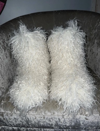 White mongolian fur emo - white, kawaii