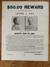 Antique WANTED POSTER Deserter