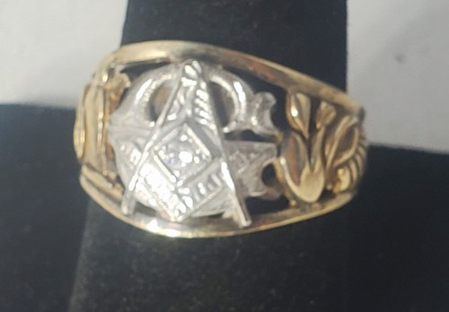 Vintage 10k masonic diamond - masonic,