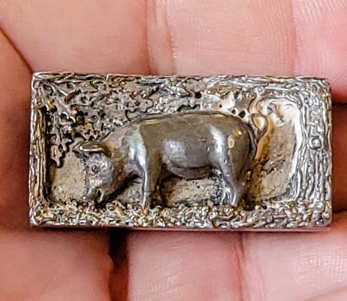 Silver scenes vintage pill box - vintage,
