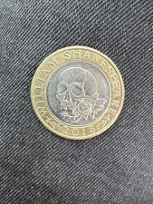 Super Rare 2016 William Shakespeare 2 Pound Coin Skull Error Coin