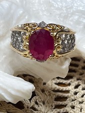 Gems en Vogue Michael Valitutti NH Sterling Silver Red Ruby Ring 7.25