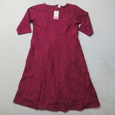 Cotton Traders A-Line Dress Womens UK 16 Red Lace Summer Casual EU 44 NWT