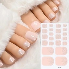 Nail Art Sparkling Spring Summer Toe Nail Wraps Full Cover Polish Stickers JF05