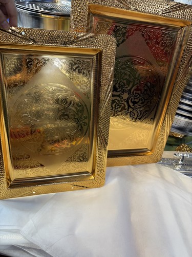 Elegant tray gold rectangle - elegant,