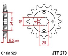 JT FRONT SPROCKET 2046 14 FOR