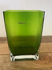 Parlane Rectangular Green Glass Vase 20cm Tall - See Description