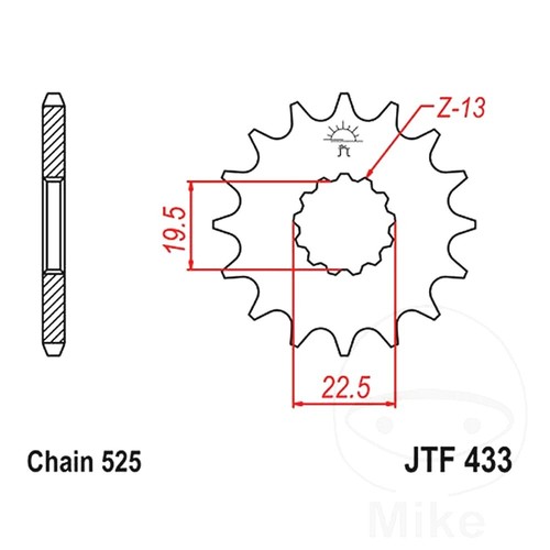 Front sprocket 525 p - t,