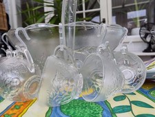 Glass punch bowl with 12