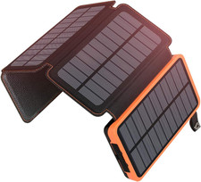 Solar Charger 20000mAh, Outdoor USB C Portable Power Bank with 4 Solar Panels UK