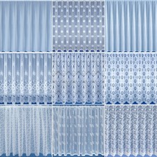 Contemporary White Lace Net Curtain. Sold By The Metre - 27" to 108" Available