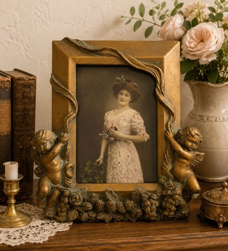 Vtg gold cherub angel - vtg,