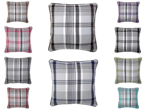 Tartan check cushion - check, covers