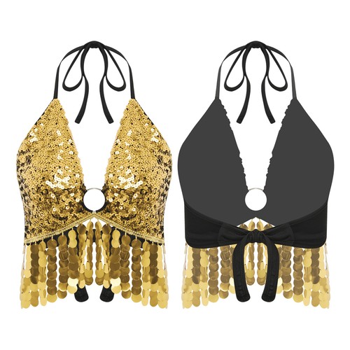 Womens shiny sequin halter - shiny,