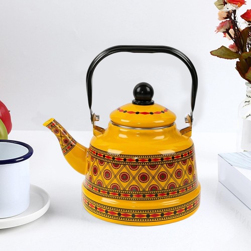 Large enameled tea - enameled, kettle