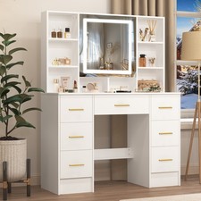 White makeup vanity desk - white,