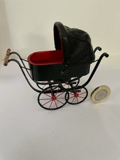 Beautiful Leather Dolls House Dolls Pram By Valerie And Graham Selway.