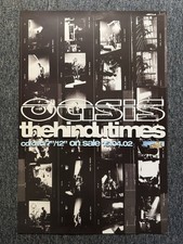 RARE VINTAGE 77x52CM RECORD STORE BILLBOARD POSTER -  OASIS - Hindu Times (2002)