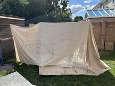 Old Large Canvas Tent & Old Leather Bag Needs Restoring