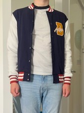 Navy & White Primark Varsity Jacket Small