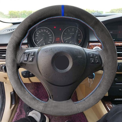 Suede leather steering wheel - leather,
