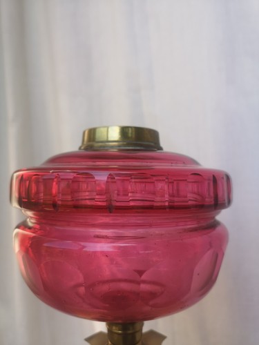 Victorian cranberry ruby facet - cranberry/ruby,