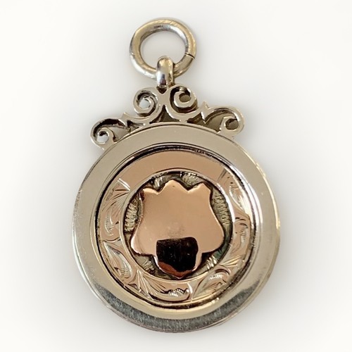 Sterling silver fob pendant - silver,