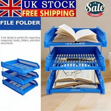 3 Tier Stackable Desk Black A4