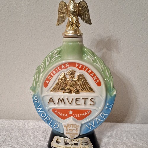Beam porcelain decanter amvets - porcelain,