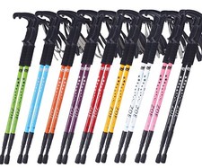2 x Telescopic 3-Section Antishock Trekking Walking Hiking Stick Pole