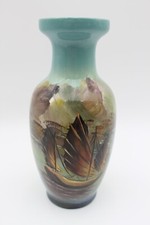 Vintage Hand Painted Vase - Hong Kong Junker - Duck Egg - Lacquered