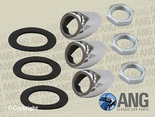 JAGUAR E-TYPE '61-'75 WINDSCREEN WIPER CHROME BEZEL MOUNTING KITS x 3 (GAC1021)