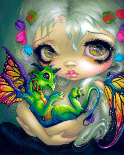 Art print darling dragonling - art,