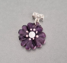 Purple Flower Pendant Murano
