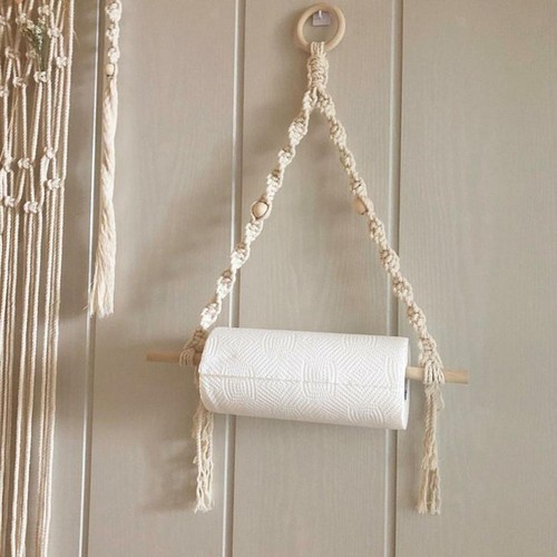 Macrame toilet paper holder - toilet,