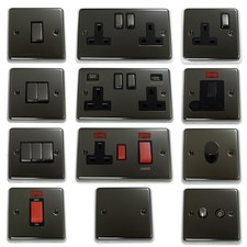 Black nickel light switch plug - switch,