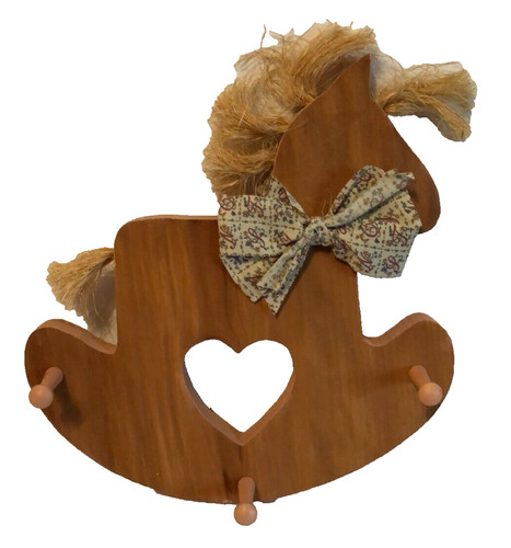 Natural wood rocking horse - rocking,