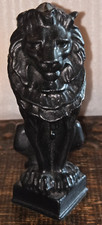 Majestic Sitting Small Lion Ornament Statue Black Matte Finish - BMC