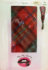 Vintage Pop My Cherry Red Plaid Tights