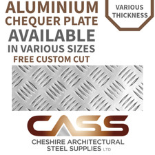 ALUMINIUM FLOOR CHEQUER PLATE 5754 - VARIOUS SIZES & THICKNESS - FREE CUSTOM CUT