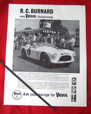 AC ACE BRISTOL BOB BURNARD VEEDOL CHAMPIONSHIP WIN 1962 ORIGINAL VINTAGE ADVERT