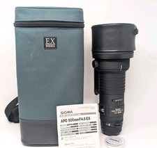 Sigma EX DG 500mm F4.5 APO HSM Super Telephoto. Cased With Hood And Caps