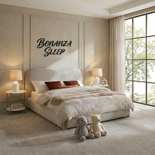 Ottoman boucle fabric bed - ottoman,