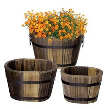  3 Pcs Wooden Whiskey Barrel